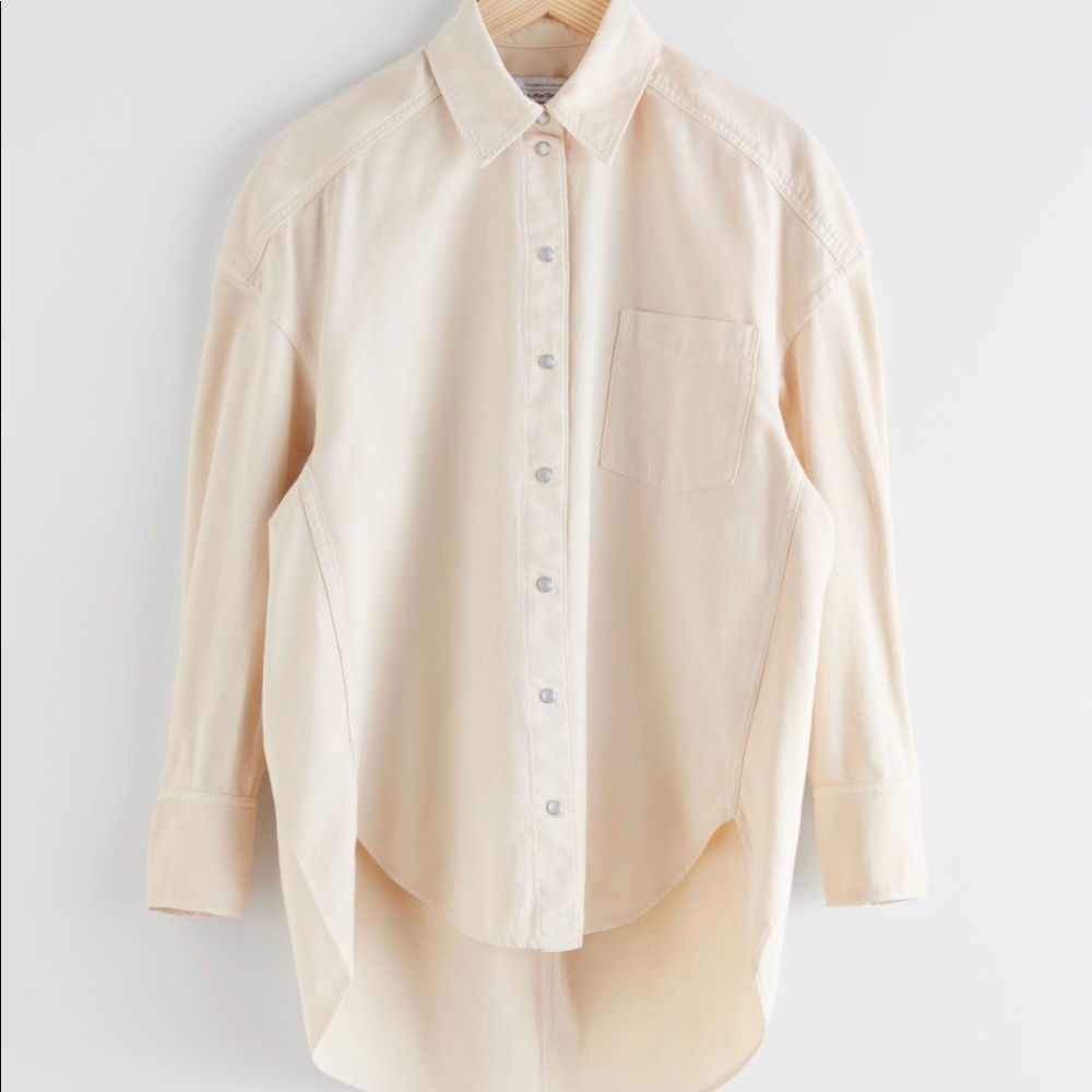 & Other Stories oversized button down denim shirt